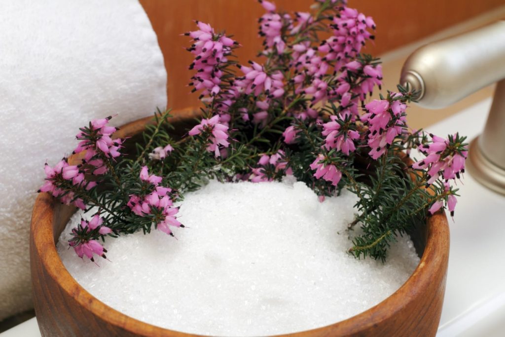 Relax with a hot Epsom salts bath